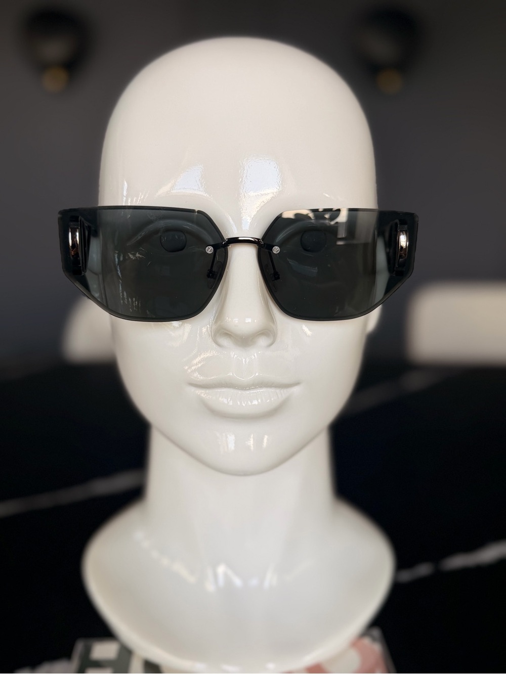 The Dior 30Montaigne Women's Rectangle Black Metal Sunglasses 😎